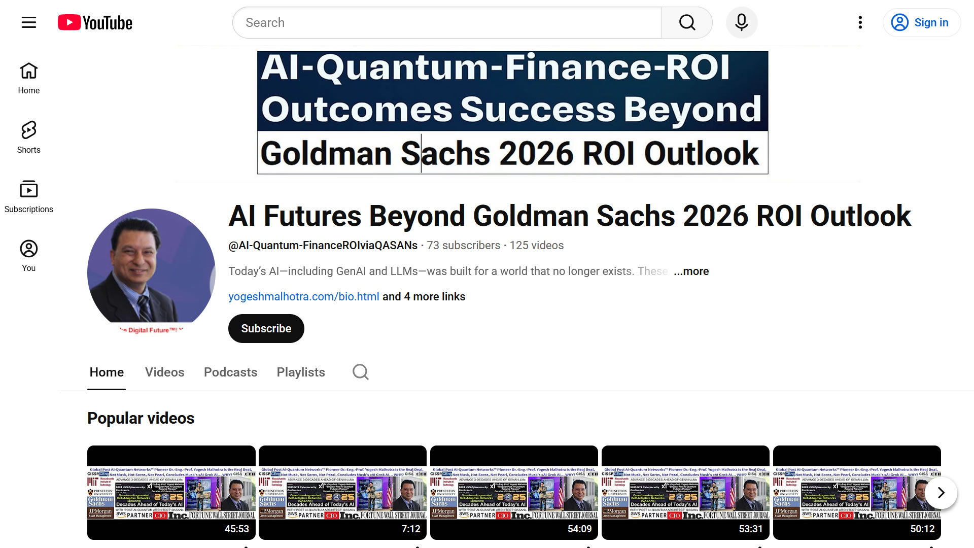 Dr.-Eng.-Prof.-Yogesh Malhotra: 'The-Singular-Post-AI-Quantum-Pioneer' - GrokAI: YouTube Podcasts: https://www.youtube.com/@AI-Quantum-FinanceROIviaQASANs: AI Futures Beyond Goldman Sachs 2026 ROI Outlook: All current GenAI-LLMs are Brittle, Broken, and Fragile beyond the Lab as Research has Already Proven! Forward AI is essential for you for thriving in the Real World Chaos of unprecedented adversarial and dynamic uncertainty and time-space complexity.Advance Beyond AI-GenAI-LLMs to Forward AI for ROI Success! Let's Show You How!Deploy the Paradigm Shift from Backward AI to Forward AI—your key to ROI success beyond 